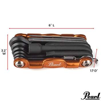 Pearl Tech Drum Multi-Tool: Hex Keys & Screwdrivers Included