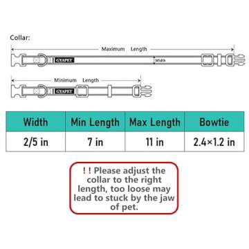 Gyapet Cat Collar Breakaway Bowtie Safety with Bell Adjustbale Kitten Puppy Solid Plaid Color Set J-[2pcs] Blue