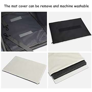 Wheeled Pet Carrier Backpack Pet Stroller, Travel Carrier, Car Seat for Small Dogs Cats Puppies, Comfort Cat Backpack Removable Rolling Wheels – Mesh Ventilation Windows (Large Grey)