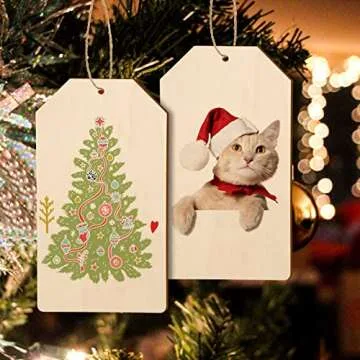 12 Large Wooden Christmas Tags for Crafting & Decor