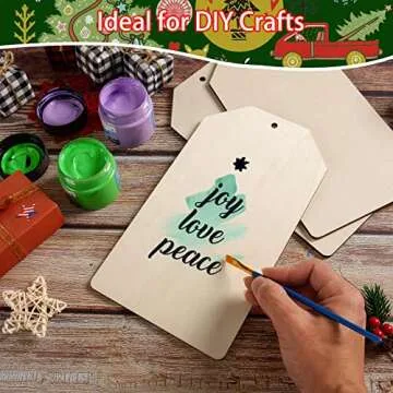 12 Large Wooden Christmas Tags for Crafting & Decor