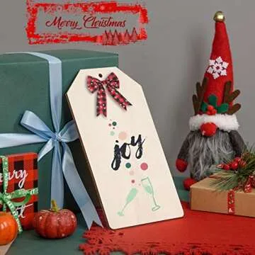 12 Large Wooden Christmas Tags for Crafting & Decor