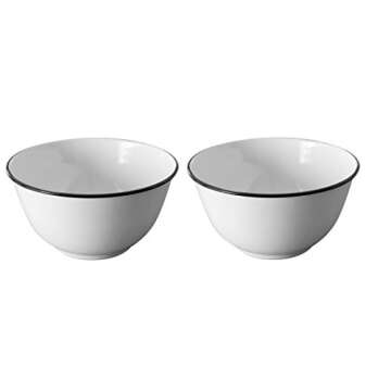 Crow Canyon - Set of 2 Enamelware Large 4 Quart Serving Bowls - 10.5 Inches in Diameter by 5.5 Inche...