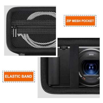 Supmay Hard Travel Case for Sony ZV-1F / ZV-1 / ZV-1 II Digital Camera, Digital Camera Protective Case Bag with Mesh Pocket for Battery, USB Cable, SD Card, Black