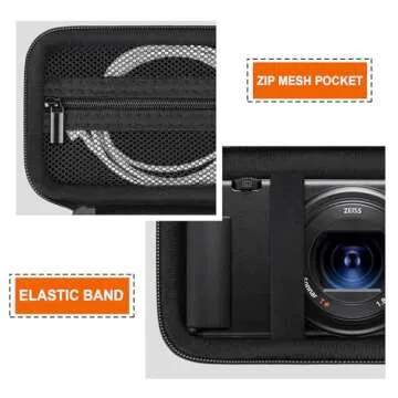 Supmay Hard Travel Case for Sony ZV-1F / ZV-1 / ZV-1 II Digital Camera, Digital Camera Protective Case Bag with Mesh Pocket for Battery, USB Cable, SD Card, Black