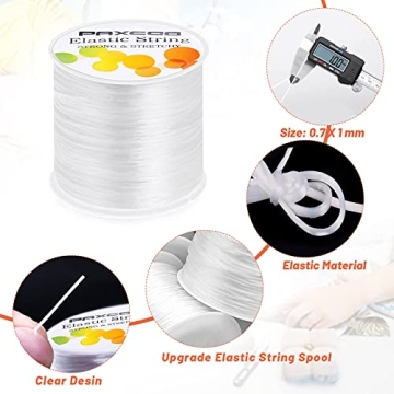 Paxcoo 1mm Elastic Cord for Jewelry & Bracelet Making