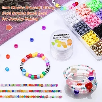 Paxcoo 1mm Elastic Cord for Jewelry & Bracelet Making