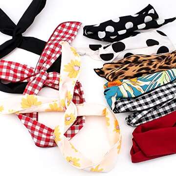 ANBALA Wire Headbands Set for Women, 9 Patterns Hairband with Rabbit Ears, Polka Dot, Plaid, Leopard...