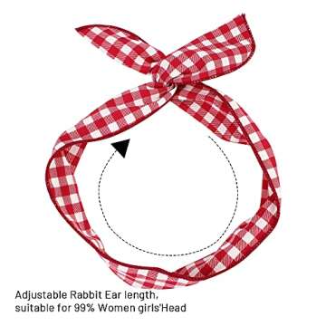 ANBALA Wire Headbands Set for Women, 9 Patterns Hairband with Rabbit Ears, Polka Dot, Plaid, Leopard, Floral, Adjustable Size, Non-Slip, Washable, Hair Accessories for Women and Girls