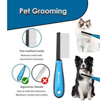Foogoodie Dog Nail Clippers with Light, 2 in 1 Dog Nail Trimmers with Safety Guard & Quick Sensor to Prevent Over-Cutting, Includes Pet Grooming Comb & Nail File, Ideal for Cats & Dogs