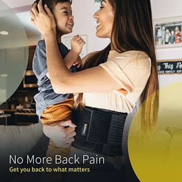 BraceUP Back Support Belt for Men and Women - Breathable Waist Lumbar Lower Back Brace for Sciatica, Herniated Disc, Back Pain Relief, with Dual Adjustable Straps (S/M 28-35 In)