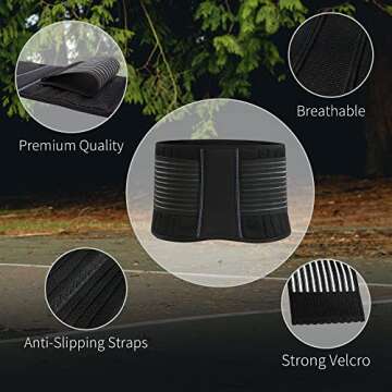 BraceUP Back Support Belt for Men and Women - Breathable Waist Lumbar Lower Back Brace for Sciatica, Herniated Disc, Back Pain Relief, with Dual Adjustable Straps (S/M 28-35 In)
