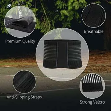 BraceUP Back Support Belt for Men and Women - Breathable Waist Lumbar Lower Back Brace for Sciatica, Herniated Disc, Back Pain Relief, with Dual Adjustable Straps (S/M 28-35 In)