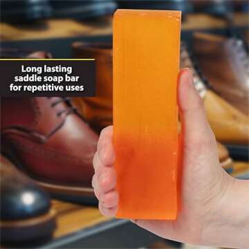 Fiebing's Glycerin Saddle Soap Bar (7 ounce) - Preserve, Restore, Condition & Clean Leather Saddlery, Riding Boots & More - Cleans without Drying, Staining or Discoloring