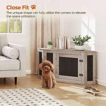 Corner Dog Crate Furniture for Stylish Pet Homes