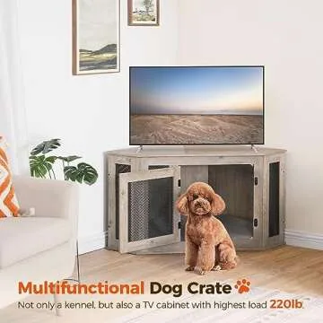 Corner Dog Crate Furniture for Stylish Pet Homes