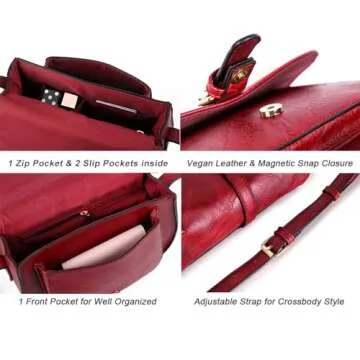 AFKOMST Crossbody Bag - Stylish Vegan Leather Purse