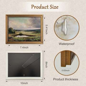 Gold Framed Vintage Wall Art Classical French Landscape Mountain Painting for Living Room Farmhouse ...