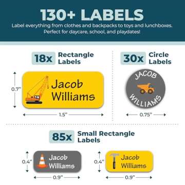 Bunny Badges Personalized Daycare Name Labels - Waterproof Custom Stickers for Kids' Items