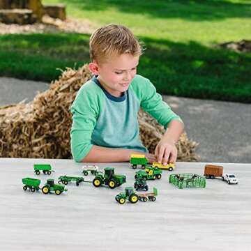 John Deere Tractor Toy and Truck Toy Value Set - 20 Farm Toys - Includes Tractors, Trucks, Fencing, ...