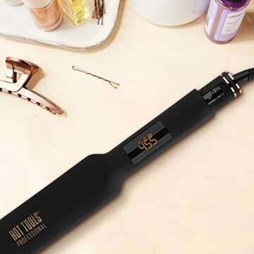 HOT TOOLS Professional Rose Gold Digital Extra Long Flat Iron, 1-1/2 inch