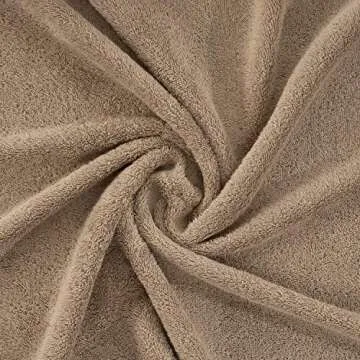 Qute Home 4-Piece Bath Towels Set, 100% Turkish Cotton Premium Quality Towels for Bathroom, Quick Dry Soft and Absorbent Turkish Towel, Set Includes 4 Bath Towels (Brown)