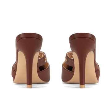 Dsevht Comfortable Vegan Leather Kitten Heels for Women