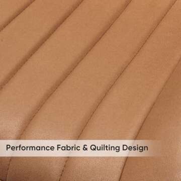 Nalupatio Modern Dining Chairs Set of 6, Comfy Dining Room Chairs with Thick Cushions, Upholstered Fabric Kitchen Side Chairs with Metal Legs, Brown