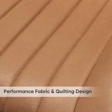 Nalupatio Modern Dining Chairs Set of 6, Comfy Dining Room Chairs with Thick Cushions, Upholstered Fabric Kitchen Side Chairs with Metal Legs, Brown