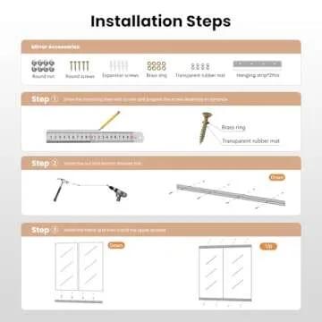 pertetey Home Gym Mirror, 48X24 Inch(Each)-2PCS, Large Exercise Mirror, Frameless Full Body Mirror, Tempered Glass, Wall Mounted for Gym, Yoga, Bedroom, Dance Studio