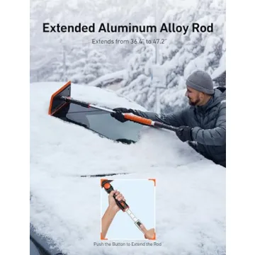 AstroAI 47.2" 2-in-1 Snow Brush for Cars and SUVs