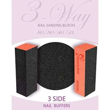 Maryton Nail Sanding Blocks - 80/80 Grit, 10 PCS for Professional Nail Care