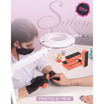 Maryton Nail Sanding Blocks, 80/80 Grit Nail Buffer Files for Acrylic Nails Kit Manicure Tool 10 PCS (Black Orange)