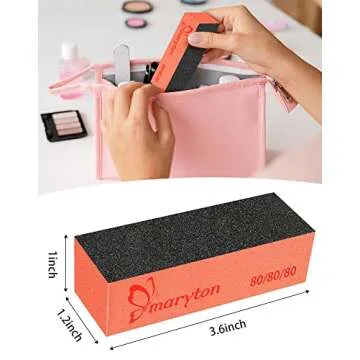 Maryton Nail Sanding Blocks - 10 PCS for Salon Quality Buffing