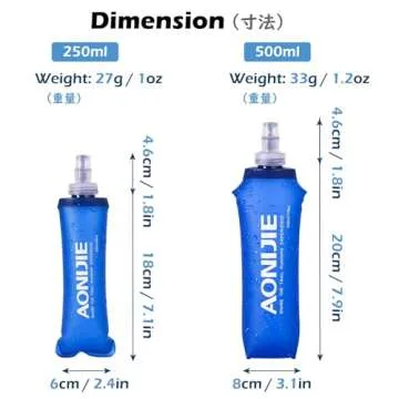 TRIWONDER TPU Soft Folding Water Bottles - Eco-Friendly Hydration Pack for Running & More (250ml, 2-...