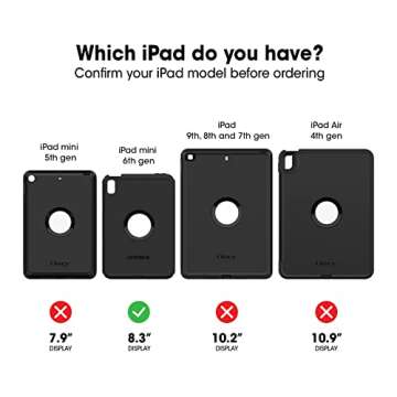 OtterBox Made for Kids Case for iPad Mini (A17) and iPad Mini (6th gen) - Hearts and Crafts (Red), E...