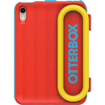 OtterBox Made for Kids Case for iPad Mini (A17) and iPad Mini (6th gen) - Hearts and Crafts (Red), Easy Installation and Removal, Grab and Go Handle, Easy Cleaning, Durable