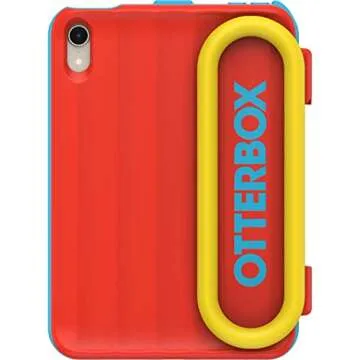 OtterBox Made for Kids Case for iPad Mini (A17) and iPad Mini (6th gen) - Hearts and Crafts (Red), Easy Installation and Removal, Grab and Go Handle, Easy Cleaning, Durable