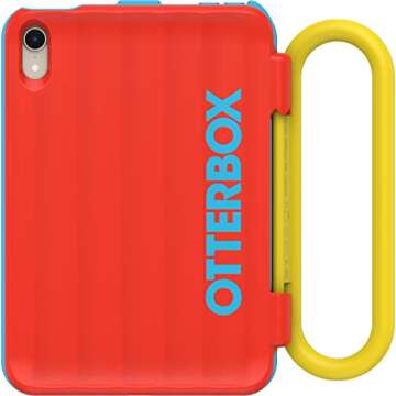 OtterBox Made for Kids Case for iPad Mini (A17) and iPad Mini (6th gen) - Hearts and Crafts (Red), Easy Installation and Removal, Grab and Go Handle, Easy Cleaning, Durable