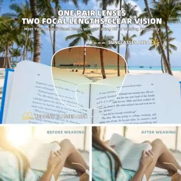 LADEESSE Reading Sunglasses for Women - Stylish Bifocal Sunglasses with Readers Built-in - UV400 Protection - 2 Pack+2.0