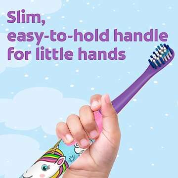 Colgate Kids Battery Powered Toothbrush, Unicorn, Extra Soft Toothbrush, Ages 3 and Up, 2 Pack