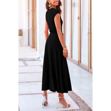 PRETTYGARDEN Women's 2 Piece Summer Outfits Dressy Casual Knit Short Sleeve Crop Top High Waist Midi...