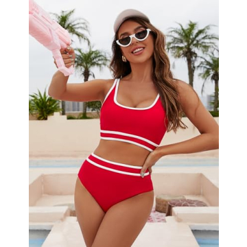 Blooming Jelly Women's High Waisted Bikini Set - Sporty and Stylish