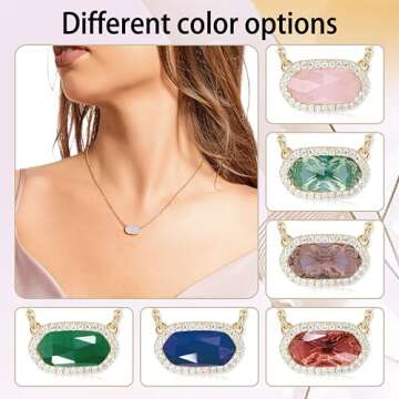 WARMDAY Hexagon Pendant Necklace for Elegant Style