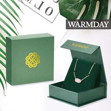 WARMDAY Hexagon Pendant Necklace for Elegant Style