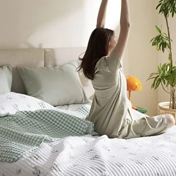 Bedsure Floral Quilt Set Queen - Lightweight Microfiber