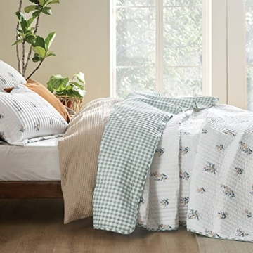 Bedsure Floral Quilt Set Queen - Lightweight Microfiber