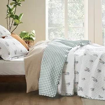 Bedsure Floral Quilt Set Queen - Lightweight Microfiber