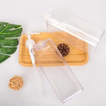 Pump Bottle, Refillable Plastic Empty Lotion Soap Dispenser Liquid Container for Bathroom Shampoo an...