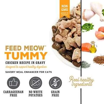 I and Love and You Feed Meow Tummy Wet Cat Food Pouch, Chicken Recipe in Gravy, 3 oz (Pack of 12)